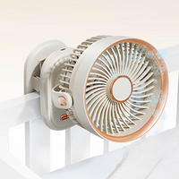 Clip-On Fan with rechargeable battery (2400 mAh, lasts for 9 hours)
